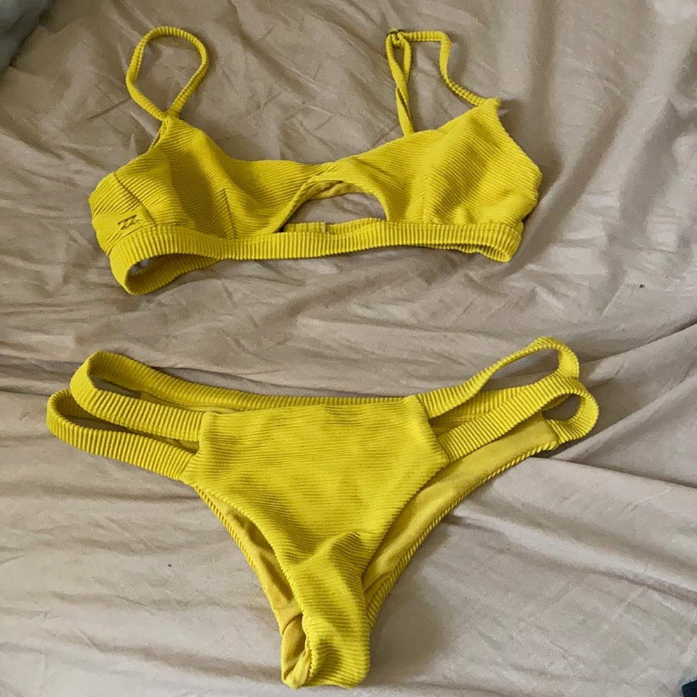 Billabong cut out yellow bikini set